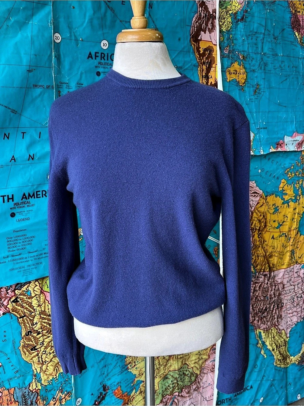 United Colors of Benetton Wool Crewneck Sweater in PurpleLarge